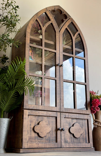 Cathedral Dome Vitrine-Honeywood