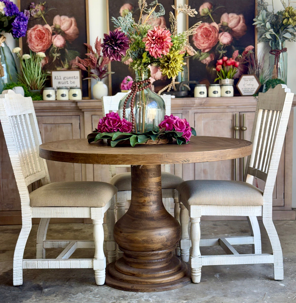 Clara 47" Round Dining Table-Timber