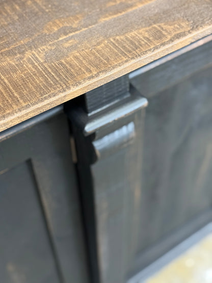 Allison 108&quot; 6 Door Console-Handrubbed Black/Sparrow Top