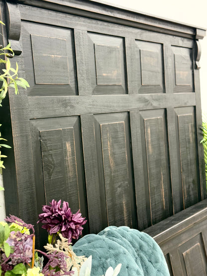 Jasmine Queen Bed-Handrubbed Black