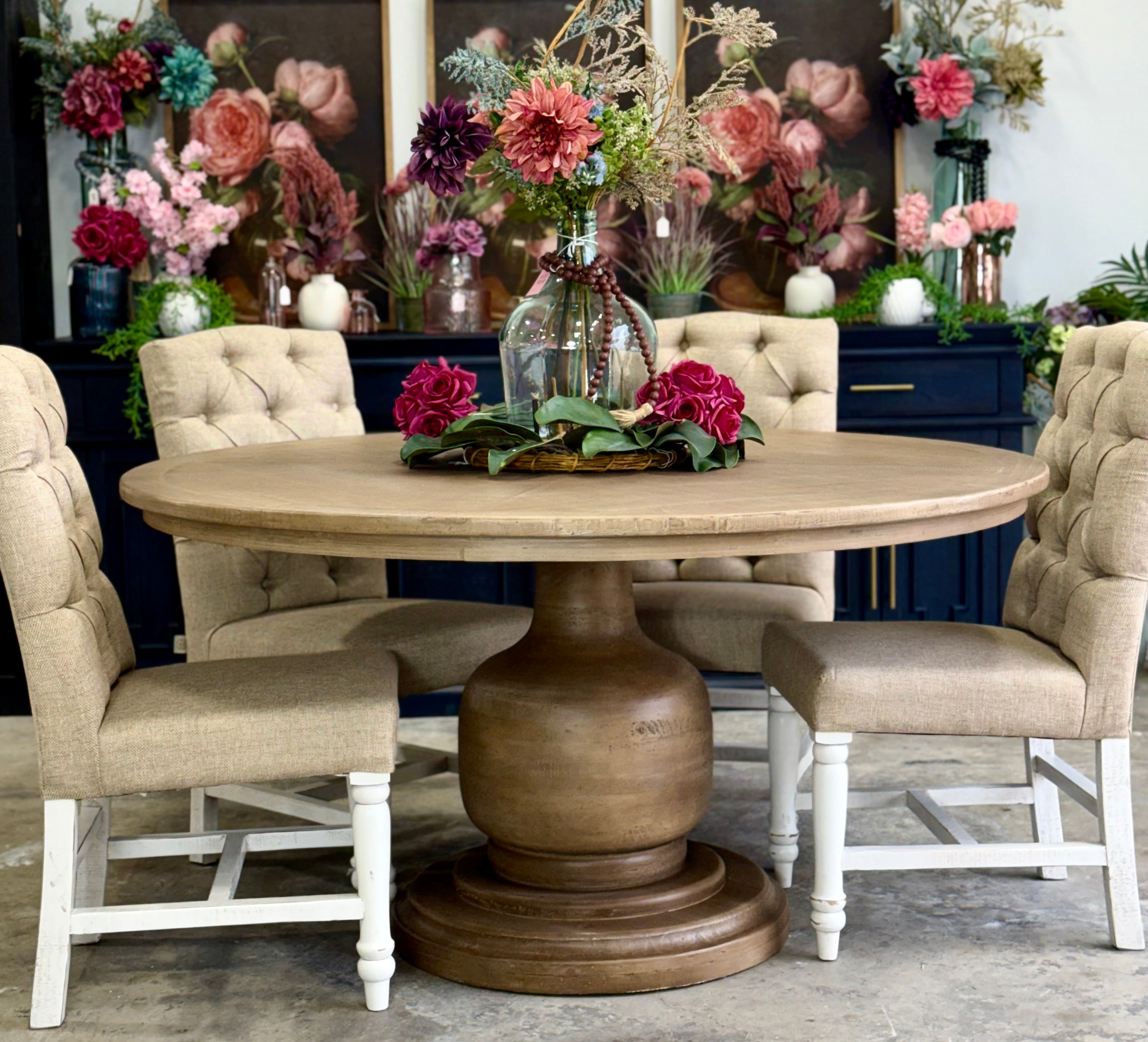 Lilly 60" Round Table-Cappaccino