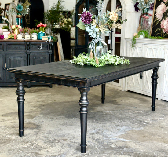 Adeline 7 Foot Dining Table-Handrubbed Black