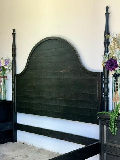 Willow King 4 Poster Bed-Handrubbed Black