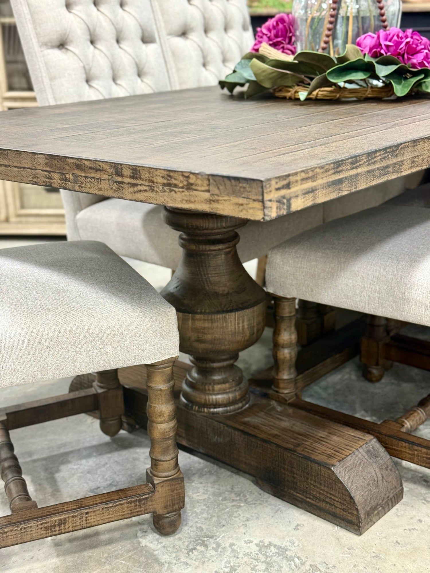 Hannah 7 Foot Dining Table Set With Chairs-Honeywood™