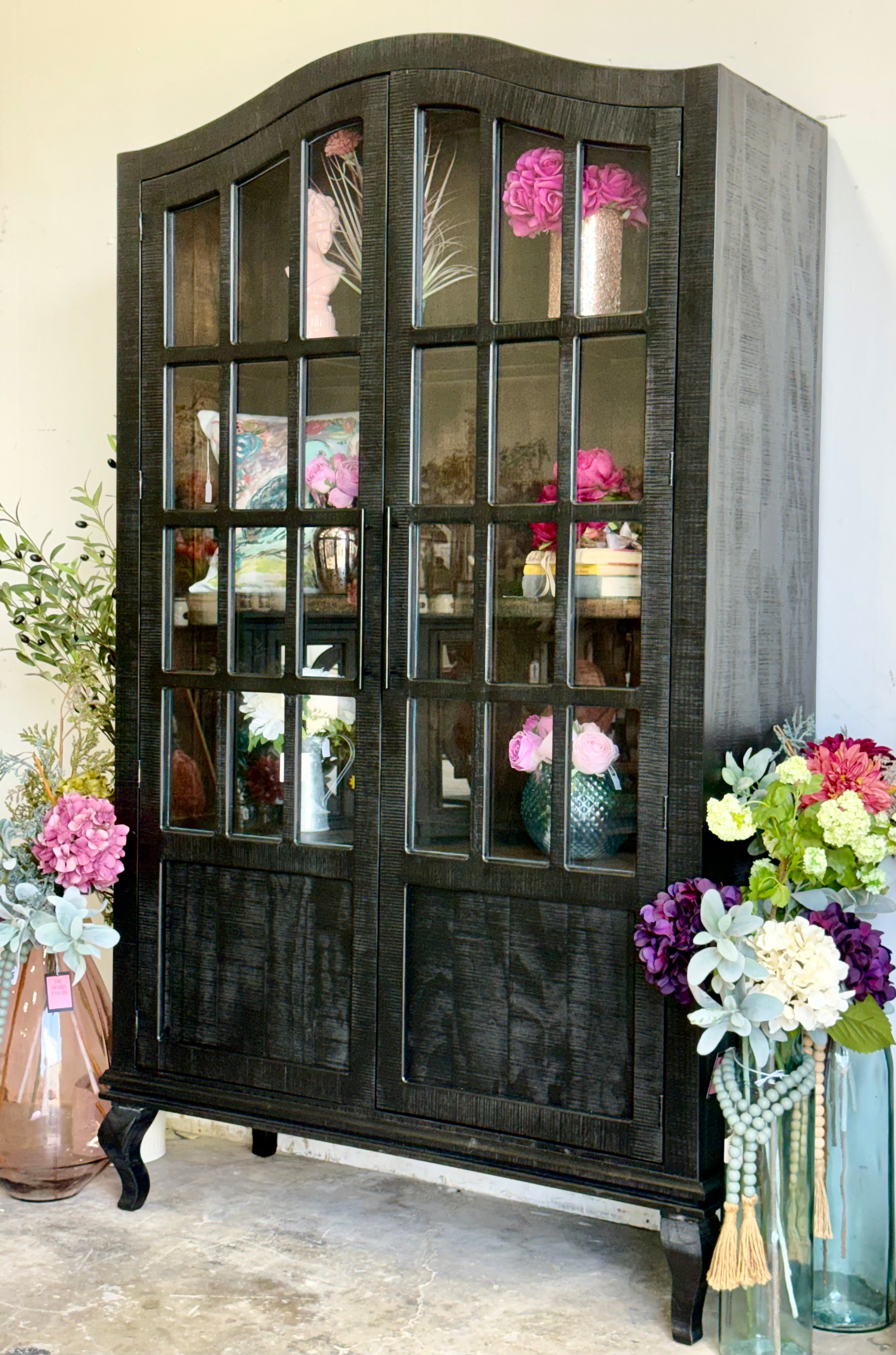 Felicity Arched Vitrine-Black/Honeywood™