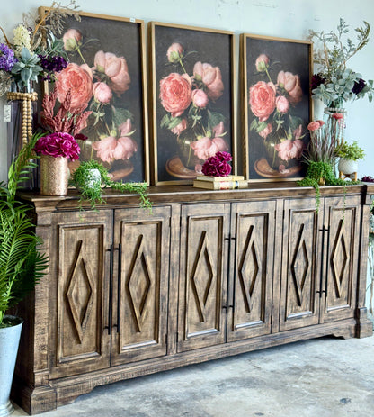 Chloe 6 Door Console-Pecan