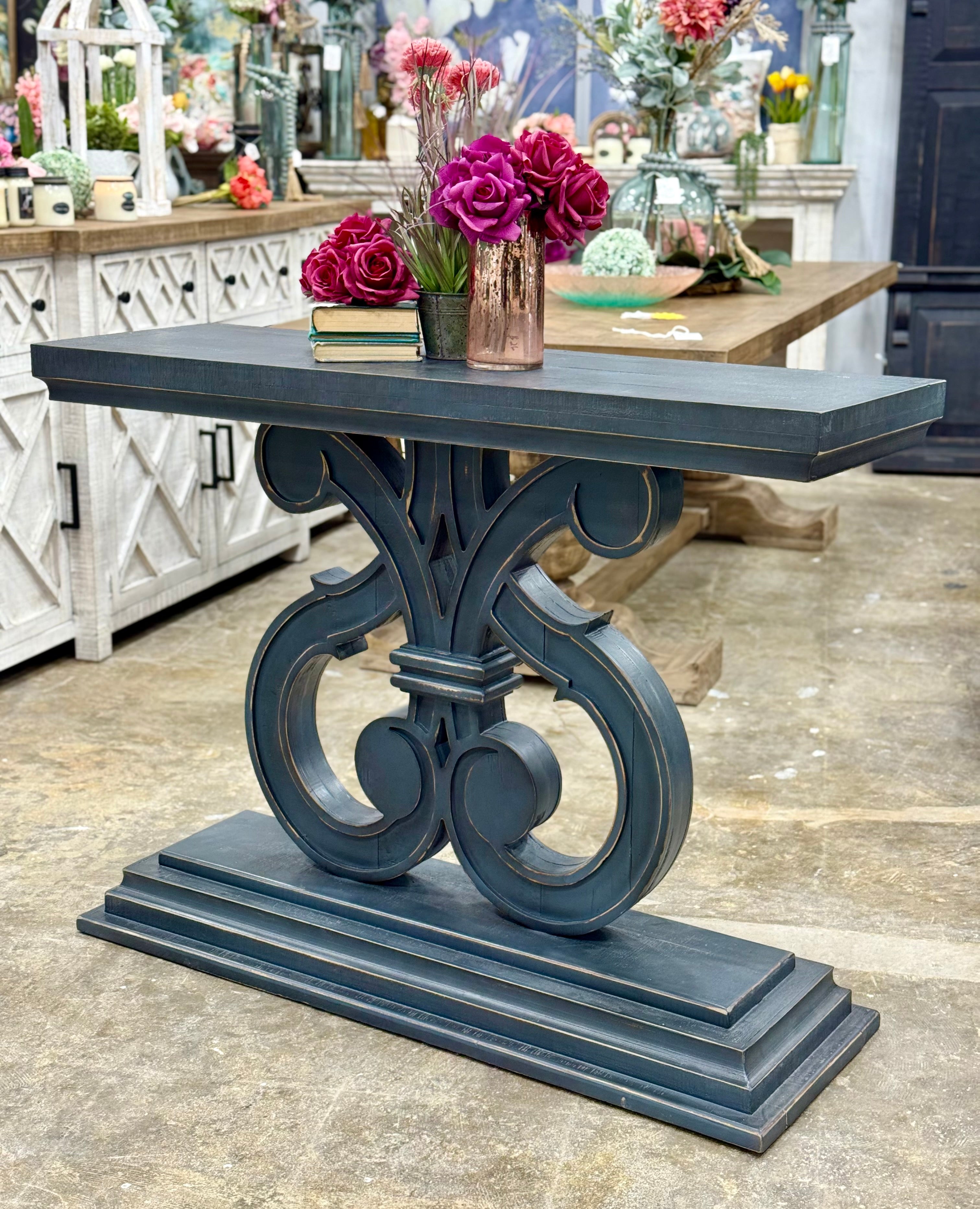 Harp Entryway Table-Blue Haze™