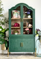 Paisley Curved Vitrine-Briarwood/Cappuccino