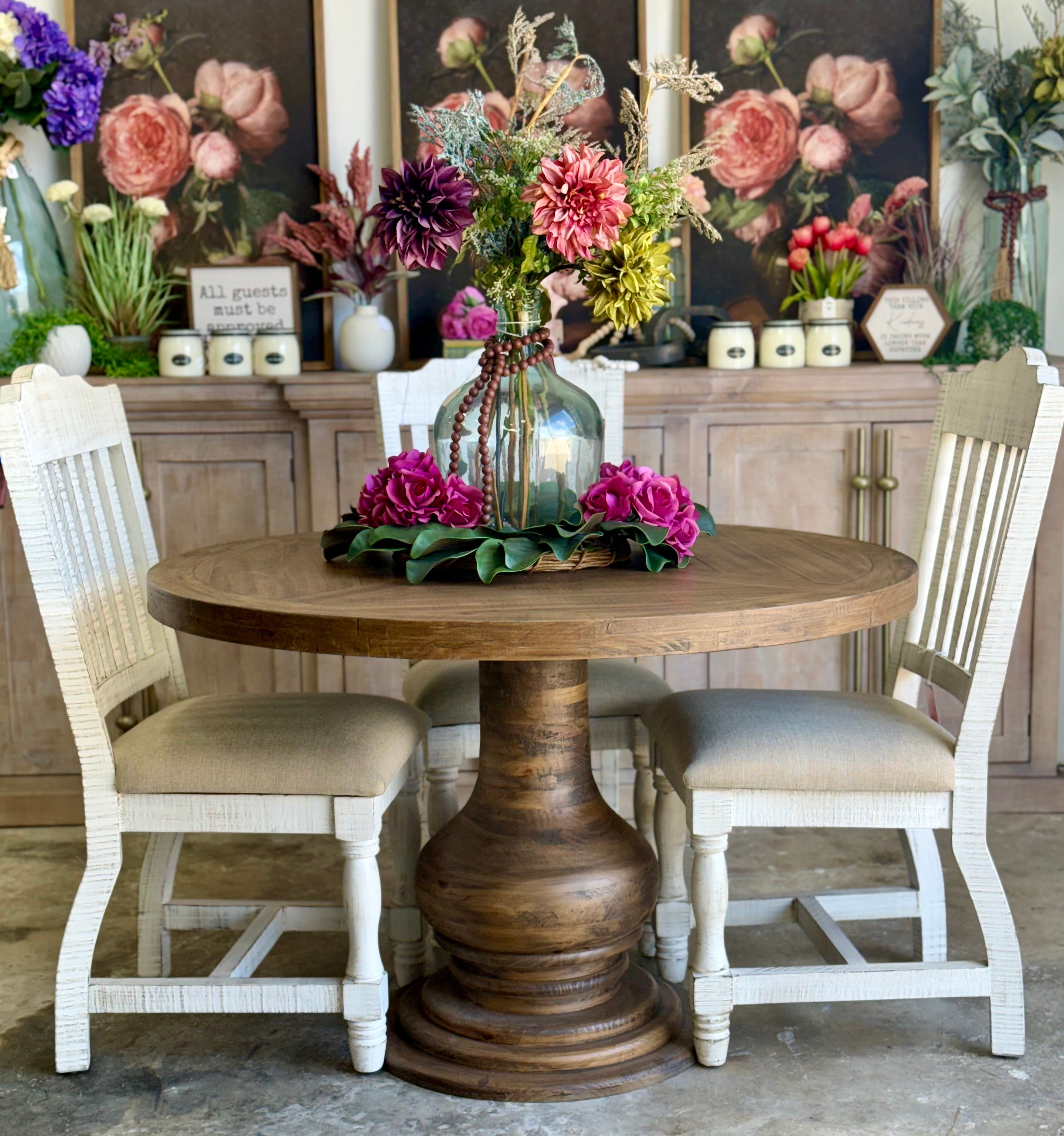 Clara 47" Round Dining Table-Timber