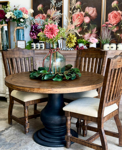 Clara 47" Round Dining Table-Black/Honeywood™