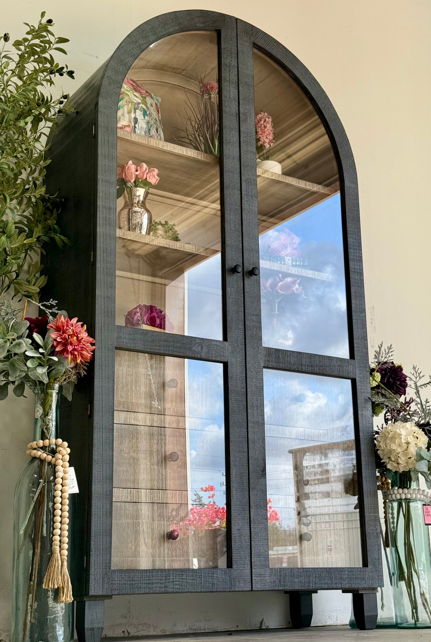 Melody Domed Vitrine- Blue Dusk/Cappuccino