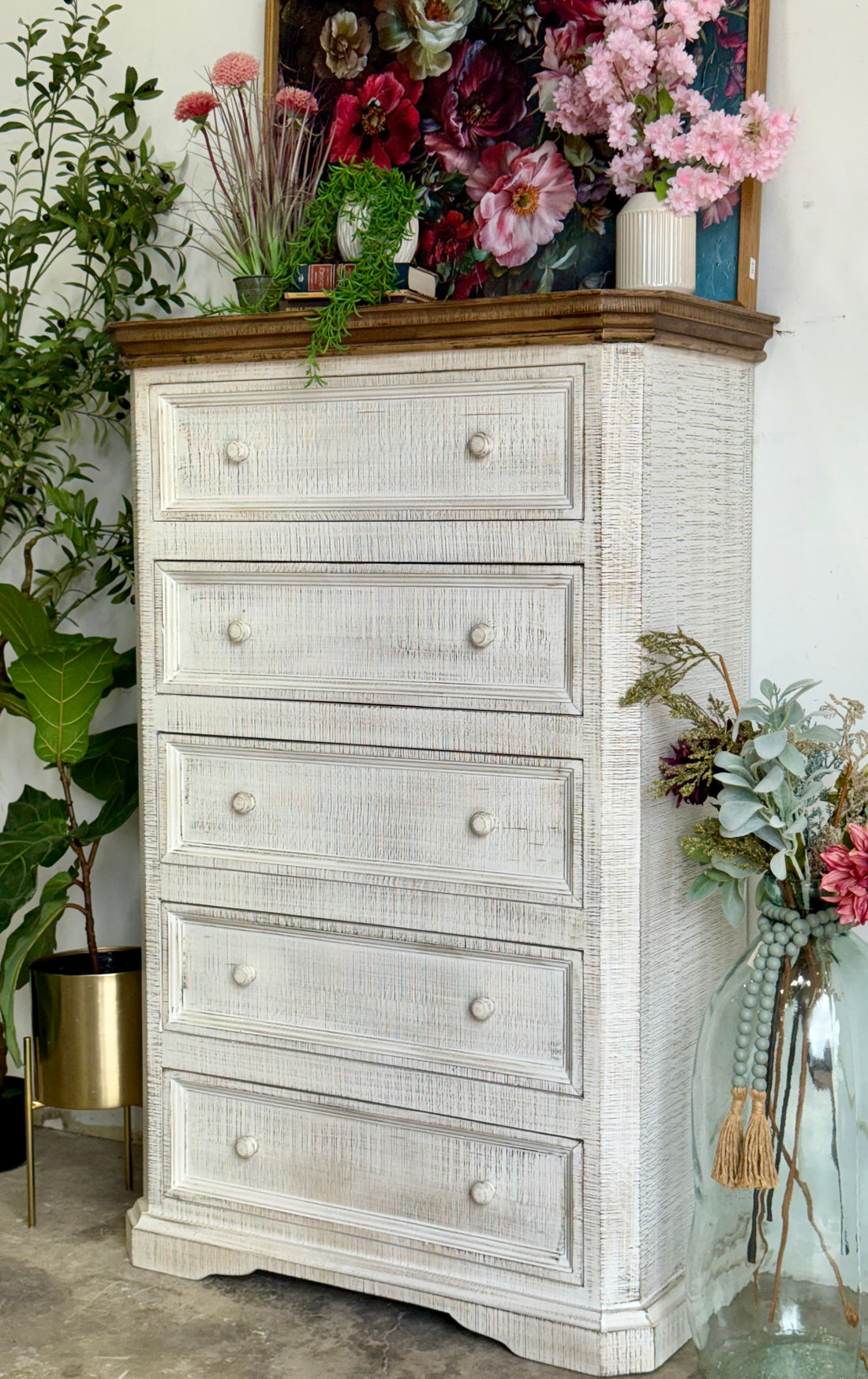 Eden Chest of Drawers-White Wheat/Sandstone