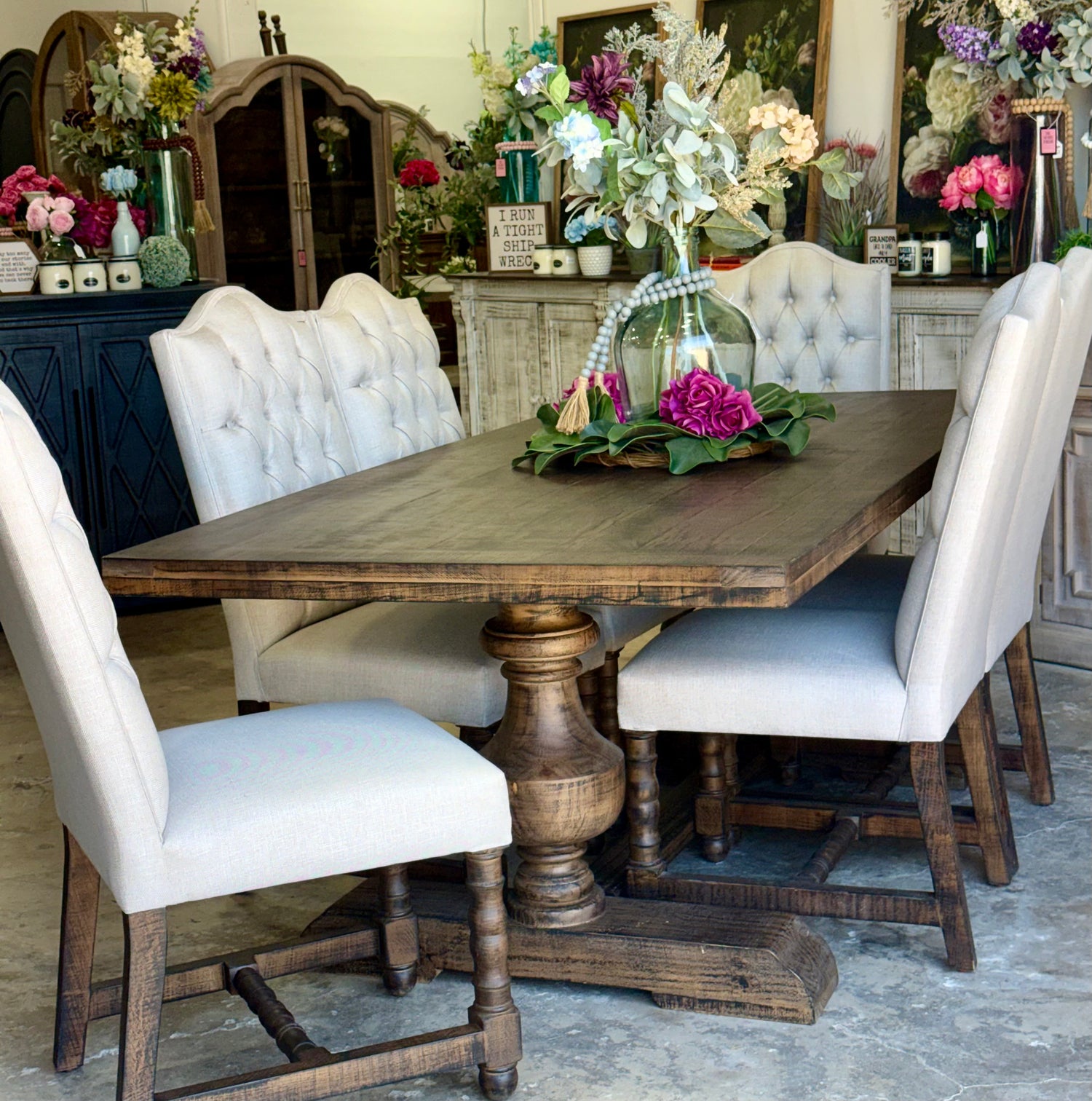 Hannah 7 Foot Dining Table Set With Chairs-Honeywood™
