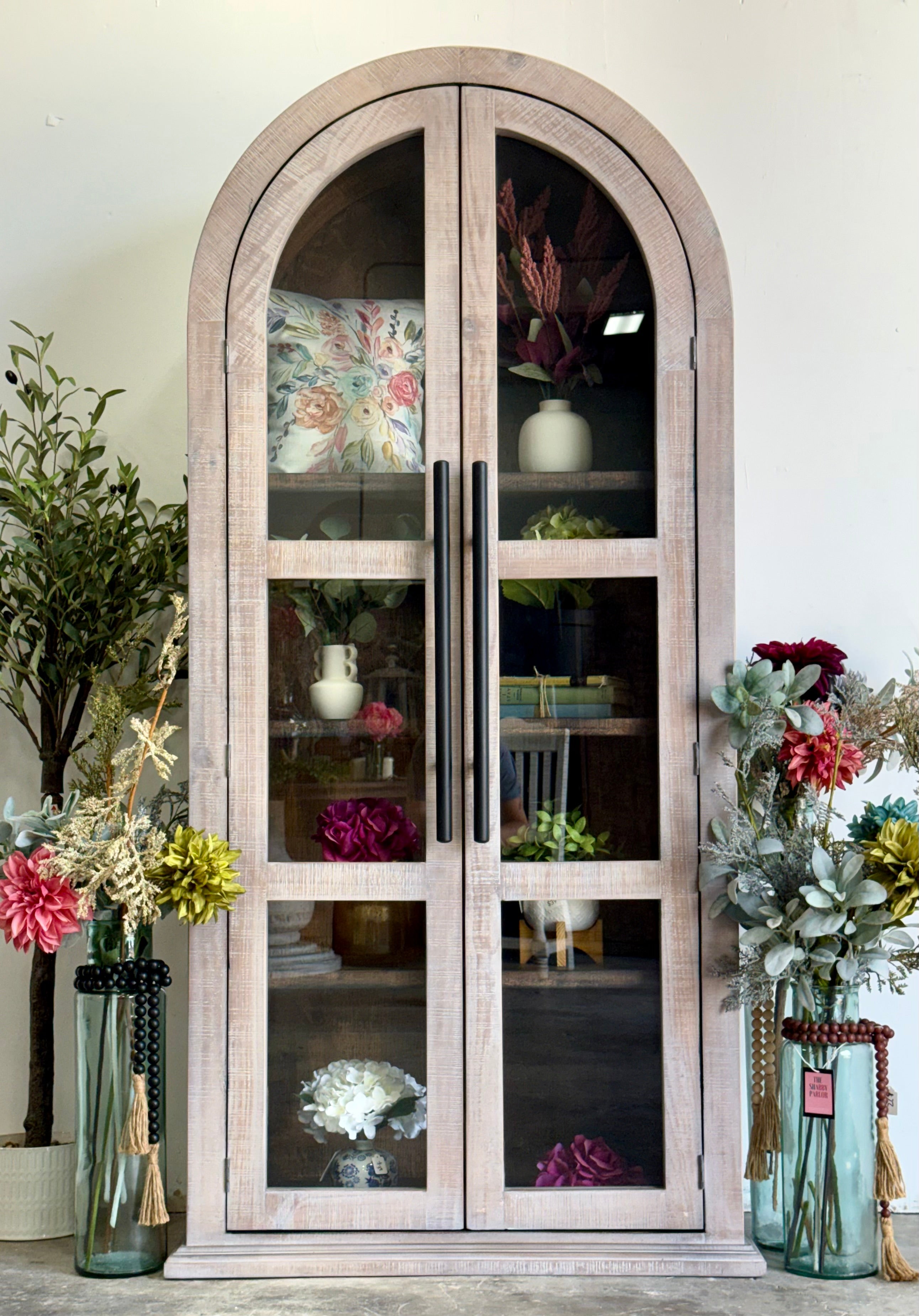 Libby Domed Vitrine- Soft Drift/Honeywood
