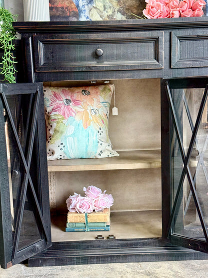 Oliver 6-Door Console-Black/Dove