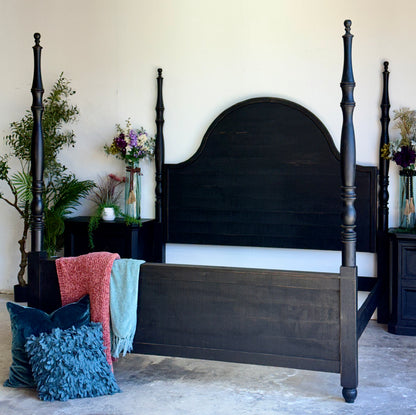 Willow King 4 Poster Bed-Handrubbed Black