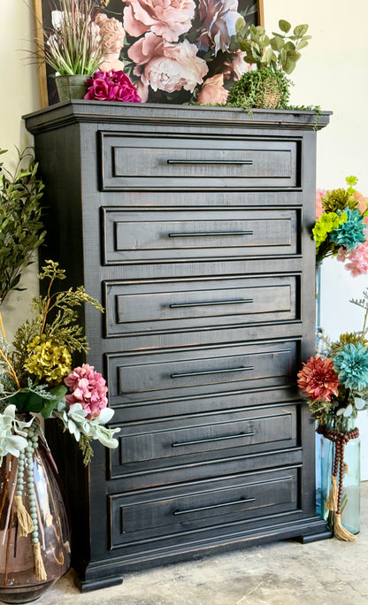 Jessica Chest of Drawers-Handrubbed Black