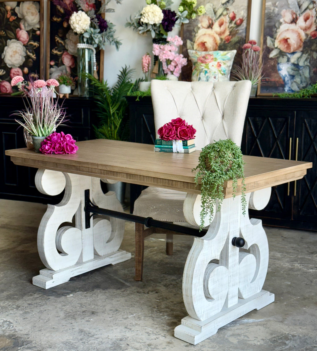 Harpwell  Desk-White Wheat/Dove