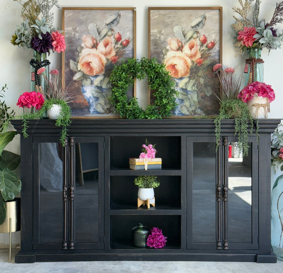 BLAKELY 4 Door Console-Handrubbed Black