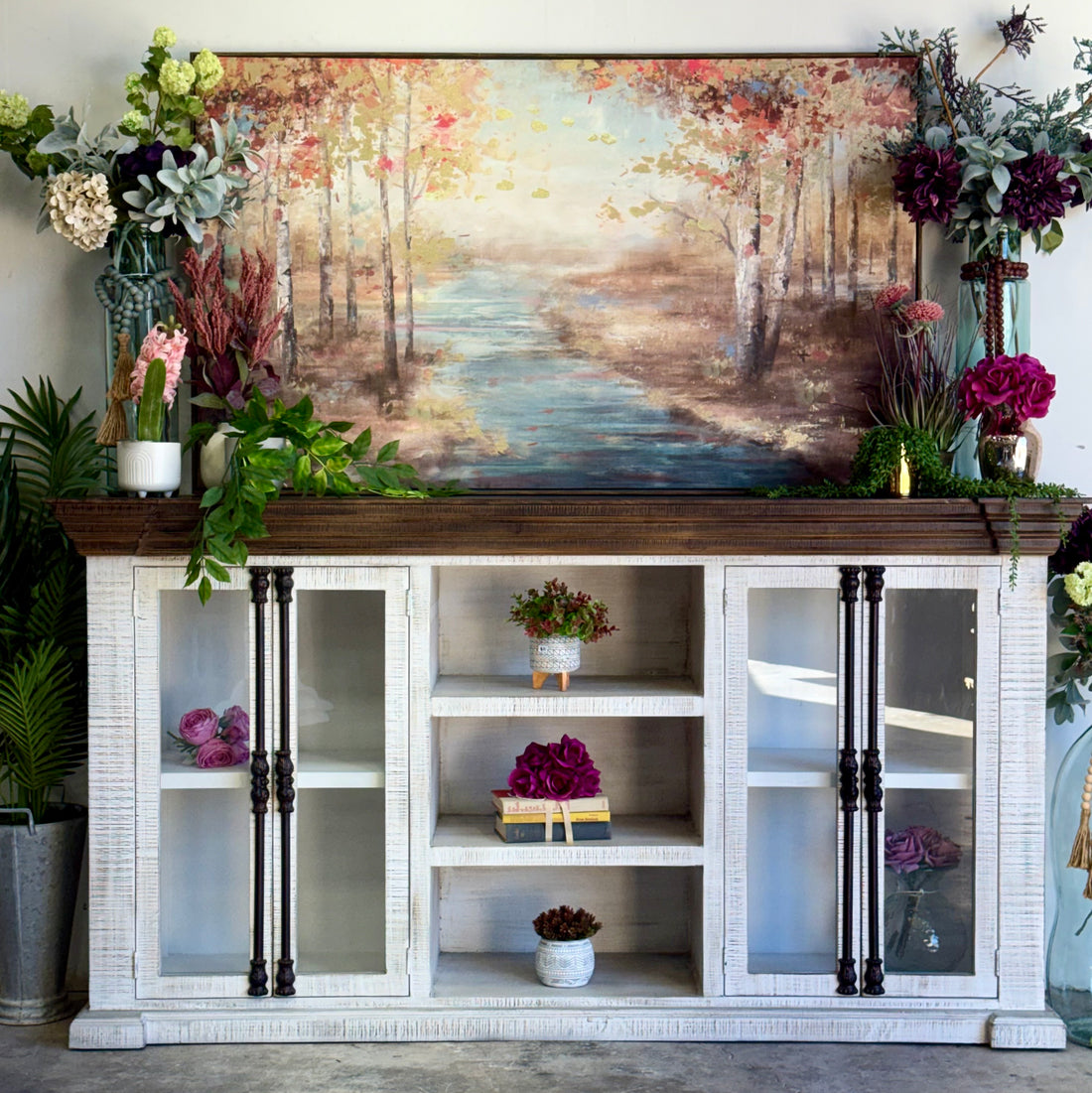 Blakely 4 Door Console-Gray Wheat/Honeywood™