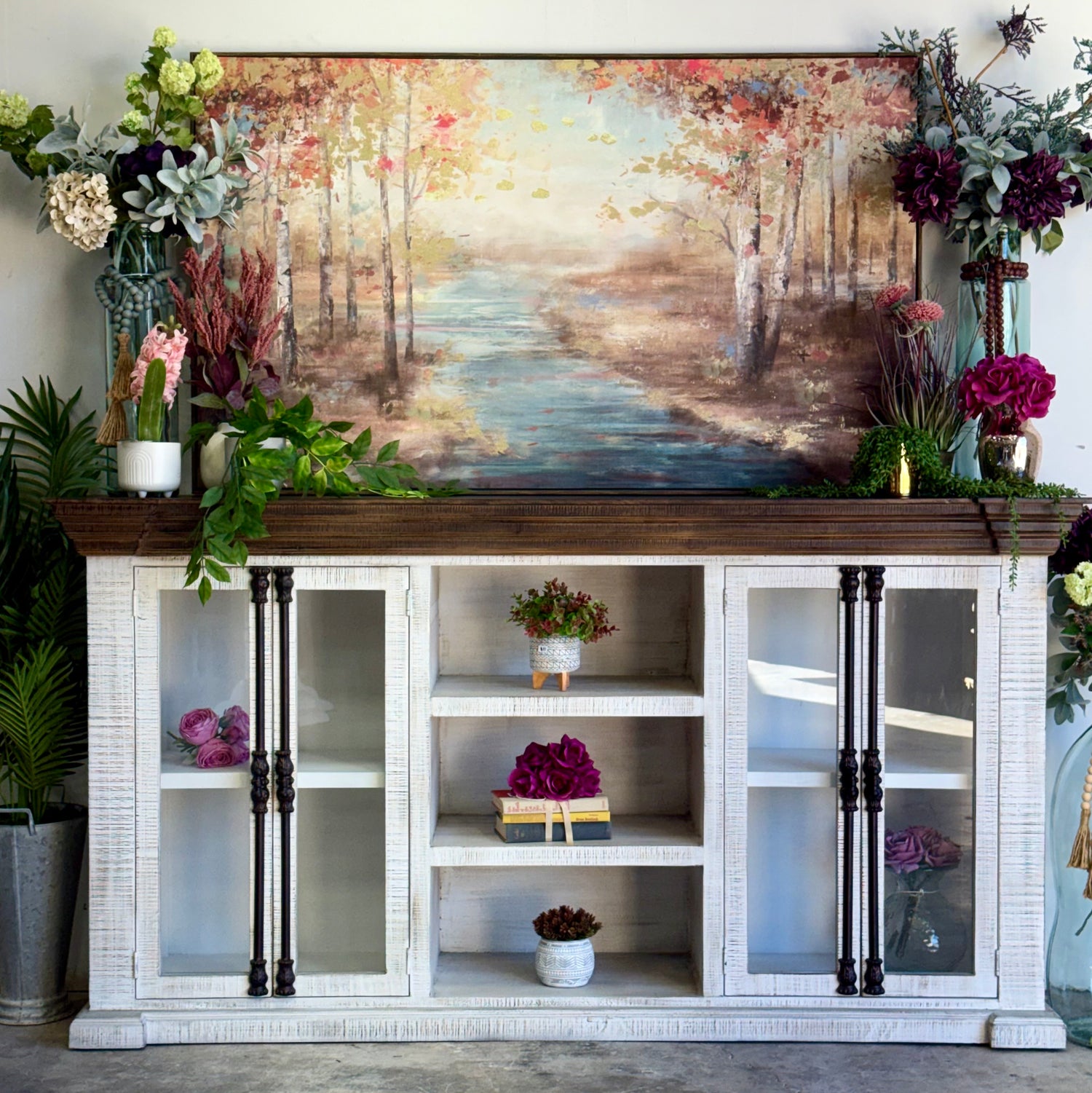 Blakely 4 Door Console-Gray Wheat/Honeywood™