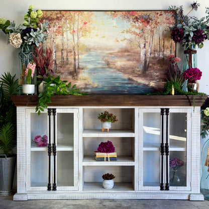 Blakely 4 Door Console-Gray Wheat/Honeywood™