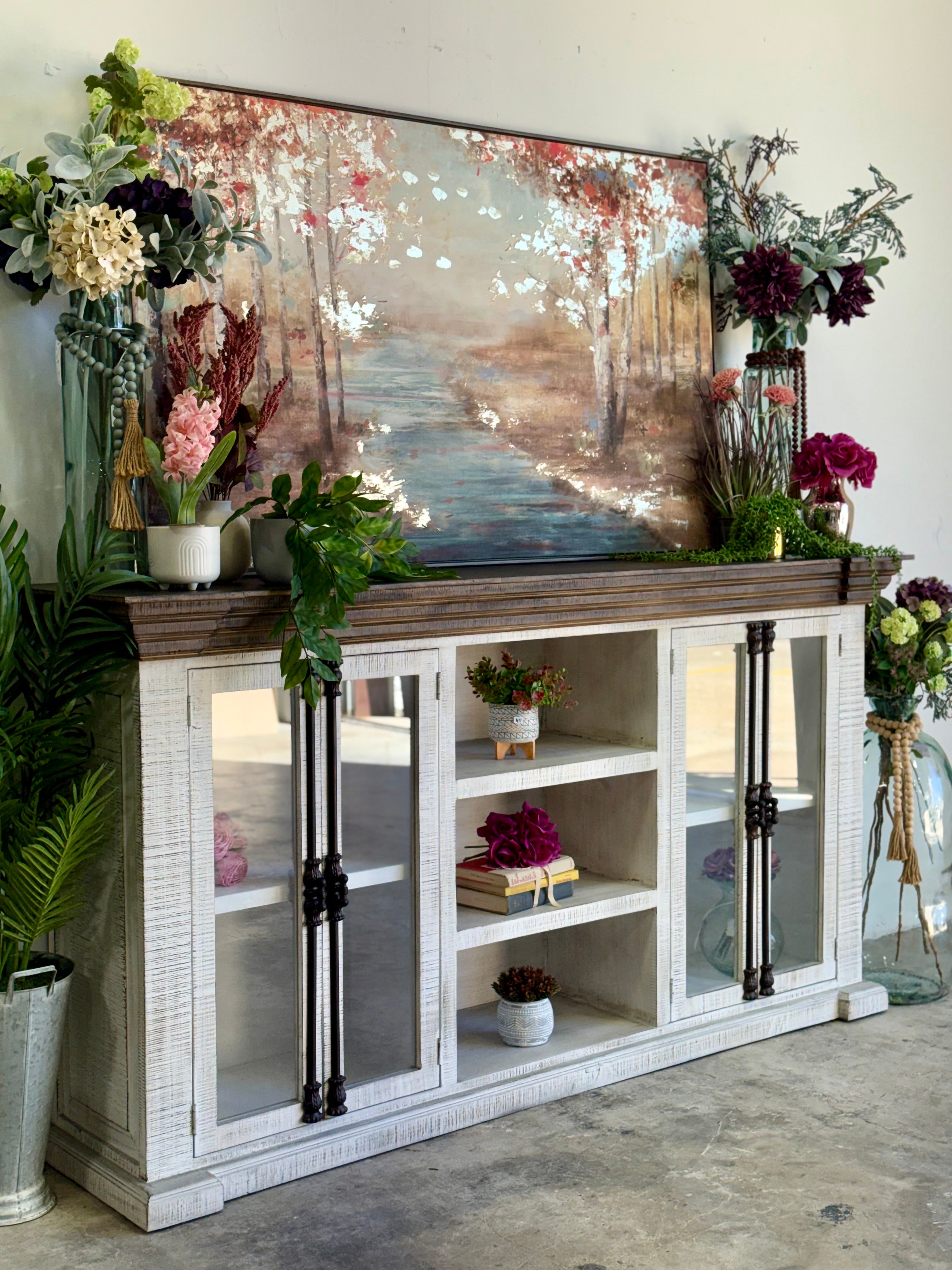 Blakely 4 Door Console-Gray Wheat/Honeywood™