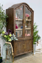 Paisley Curved Vitrine-Honeywood/Dove