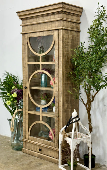 Elsie Circle Door Vitrine-Sandstone