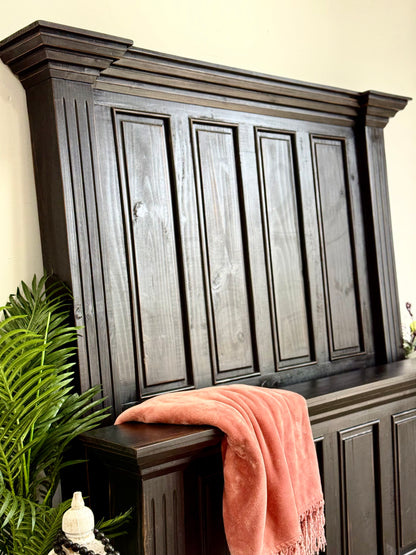 Charlotte Queen Paneled Bed-Handrubbed Black