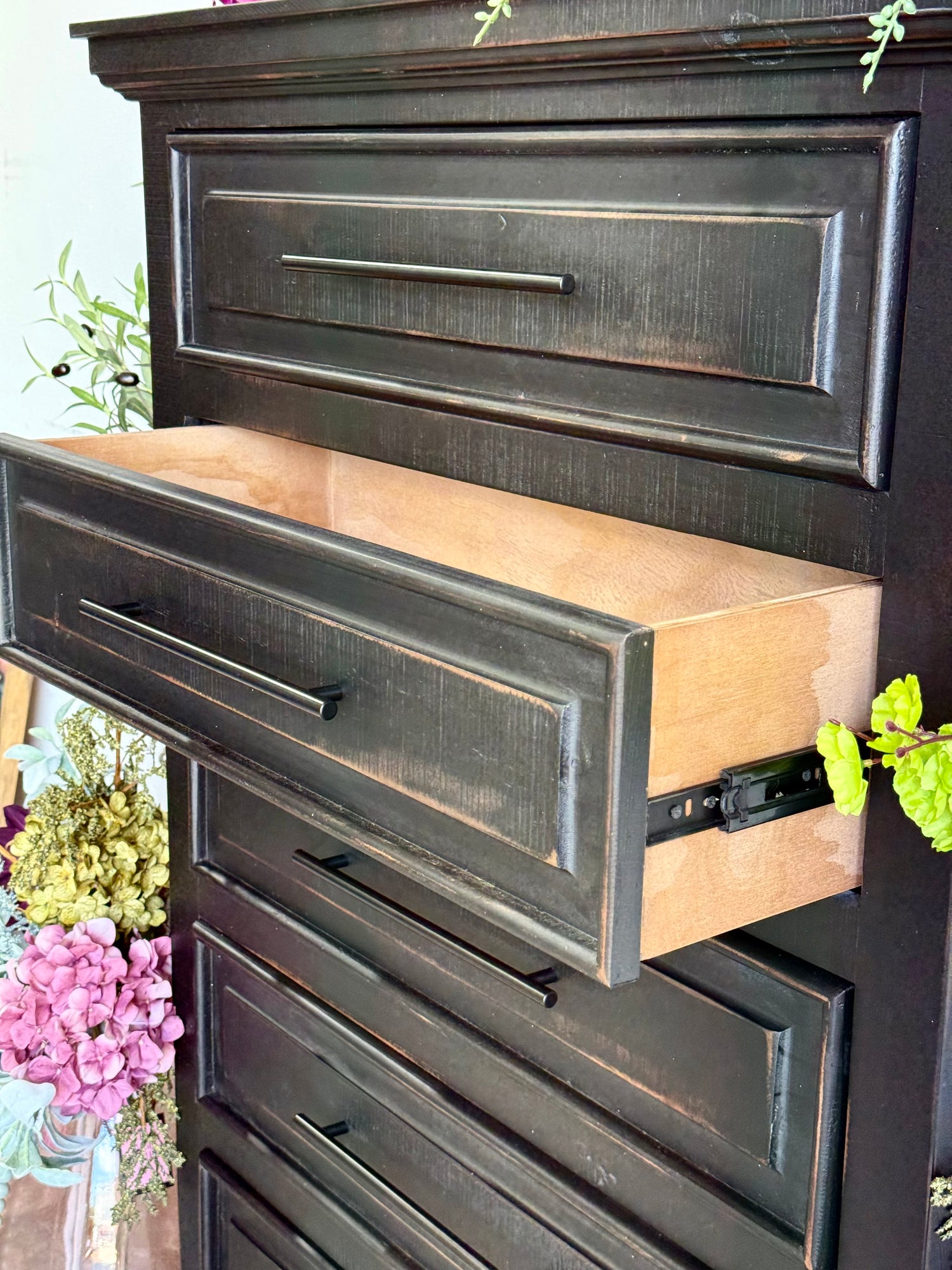 Jessica Chest of Drawers-Handrubbed Black