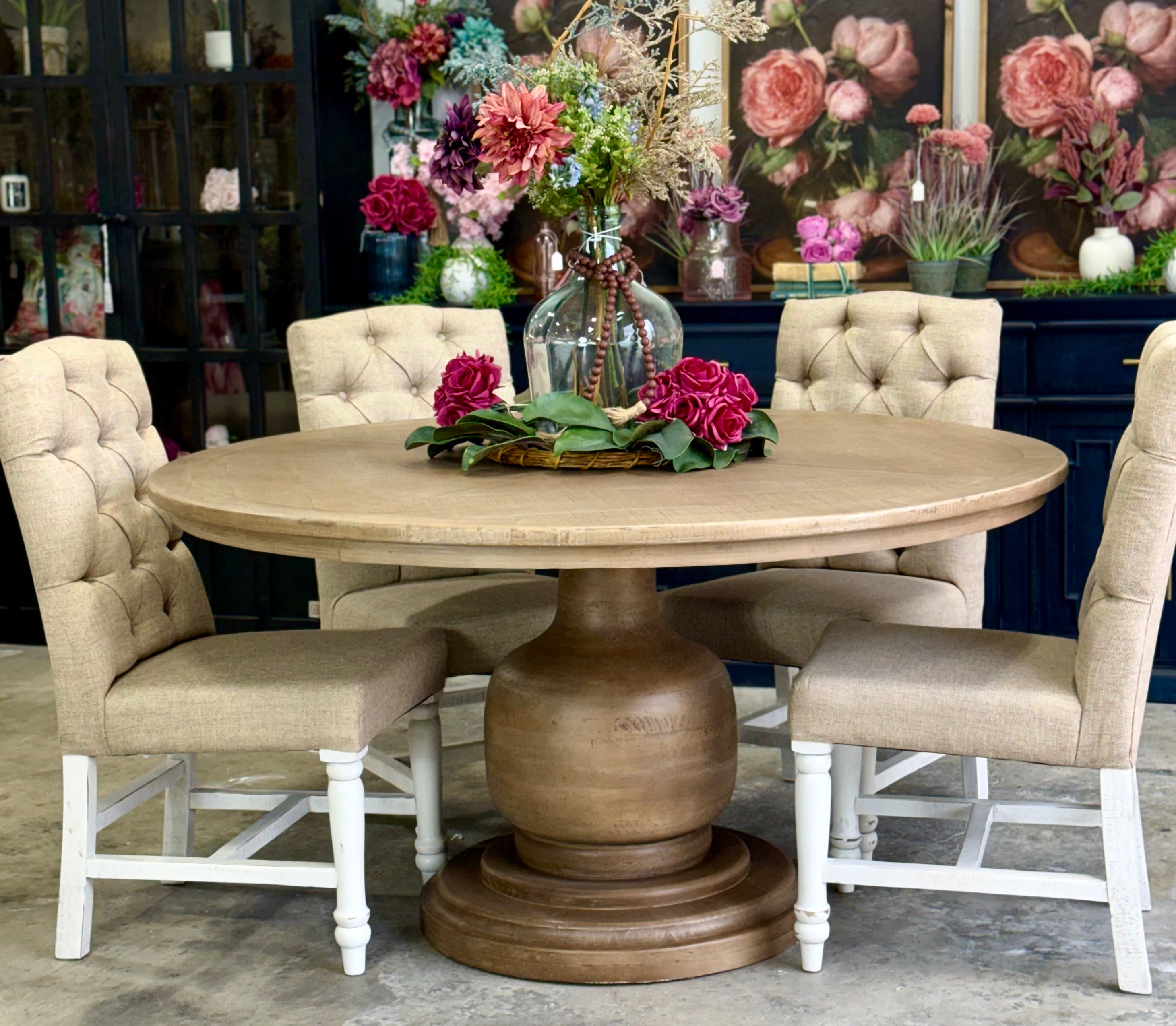 Lilly 60" Round Table-Cappaccino