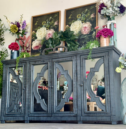 Morgan 4 Door Console With Mirrors-Blue Dusk