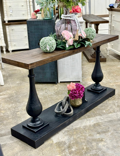 Amber Entryway/Sofa table-Handrubbed Black/Honeywood™