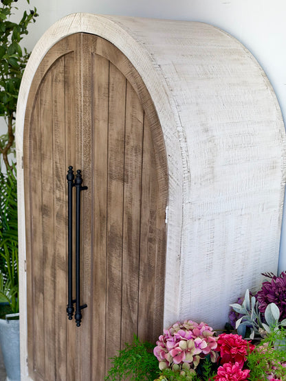 Georgia Domed Vitrine- White Wheat/Sandstone