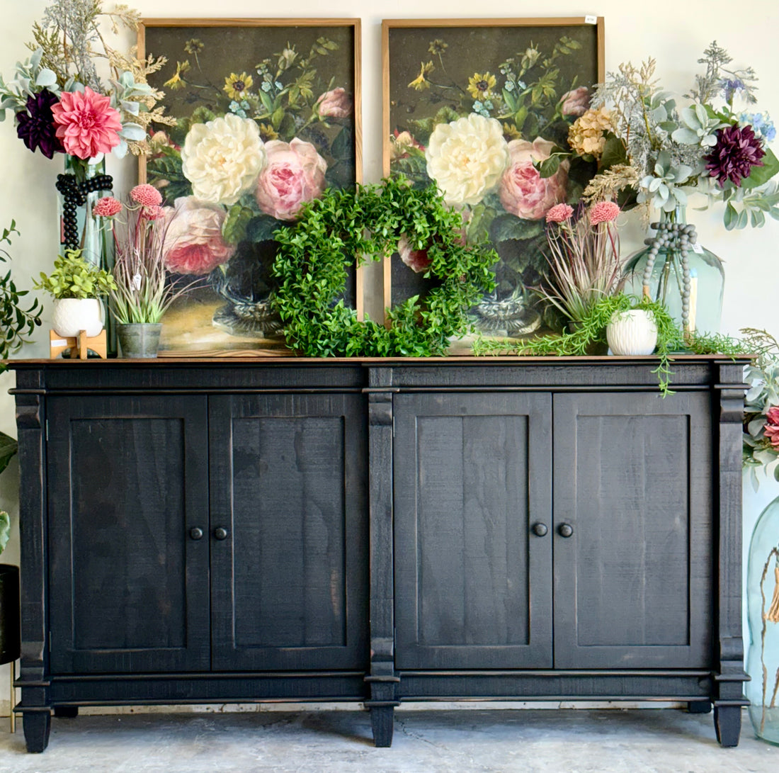 Allison 4 Door Console-Handrubbed Black/Sparrow