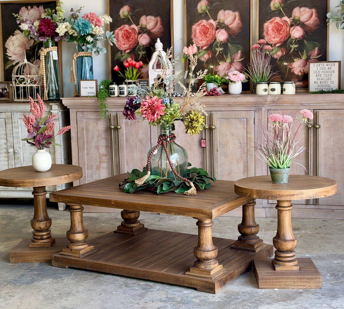 Brooklyn Round Side Table-Timber