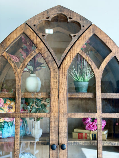 Cathedral Dome Vitrine-Honeywood