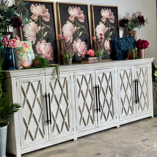Grace 6-Door 110" Console-White Wheat