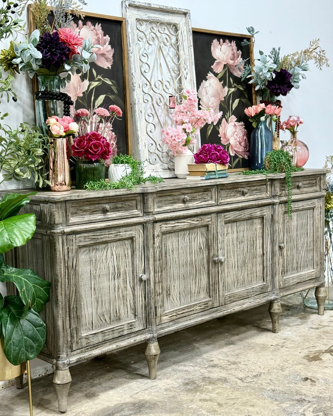 Celine 4 Door Console-Inkstone