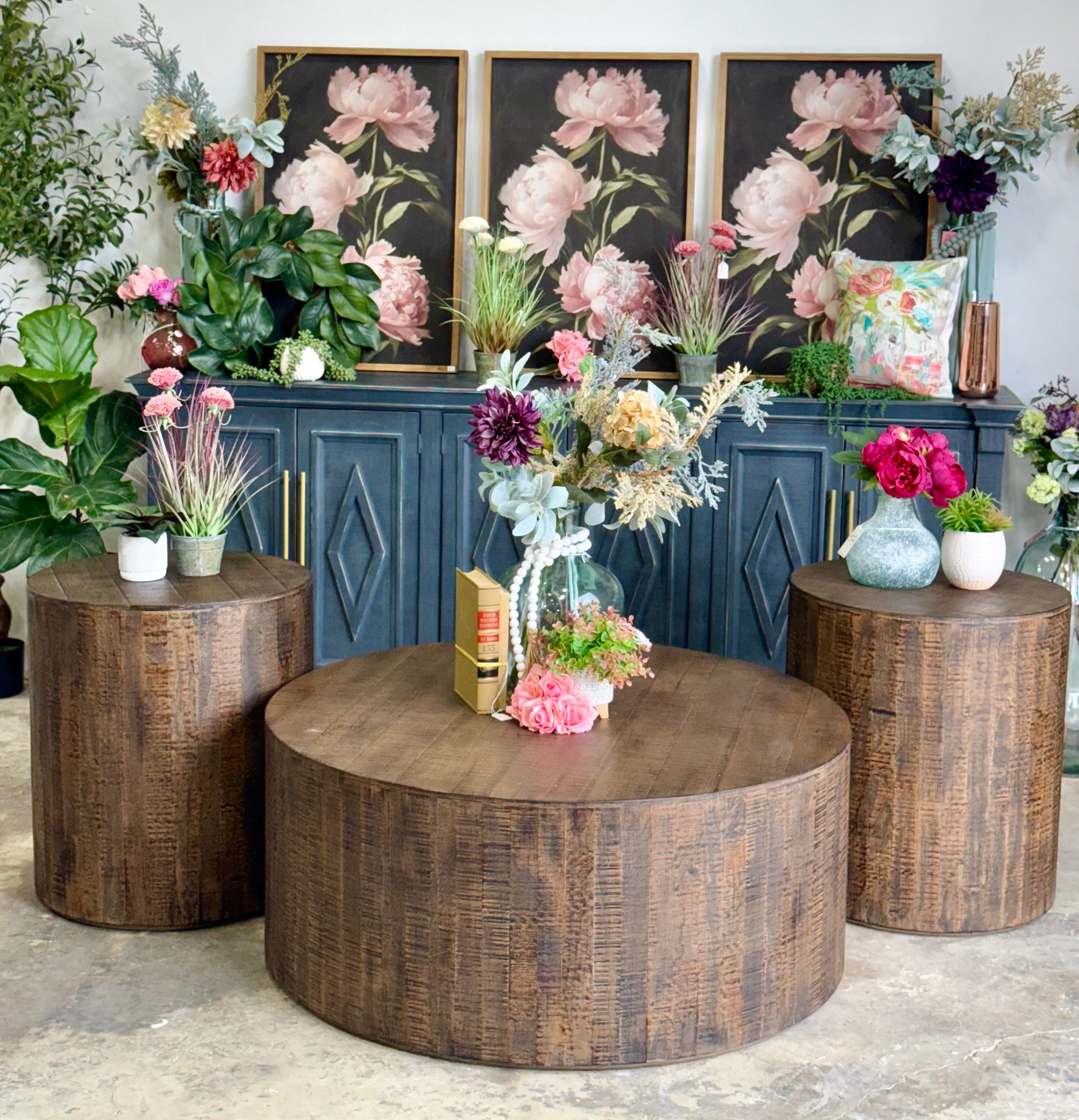 Round Drum Coffee Table-Honeywood™