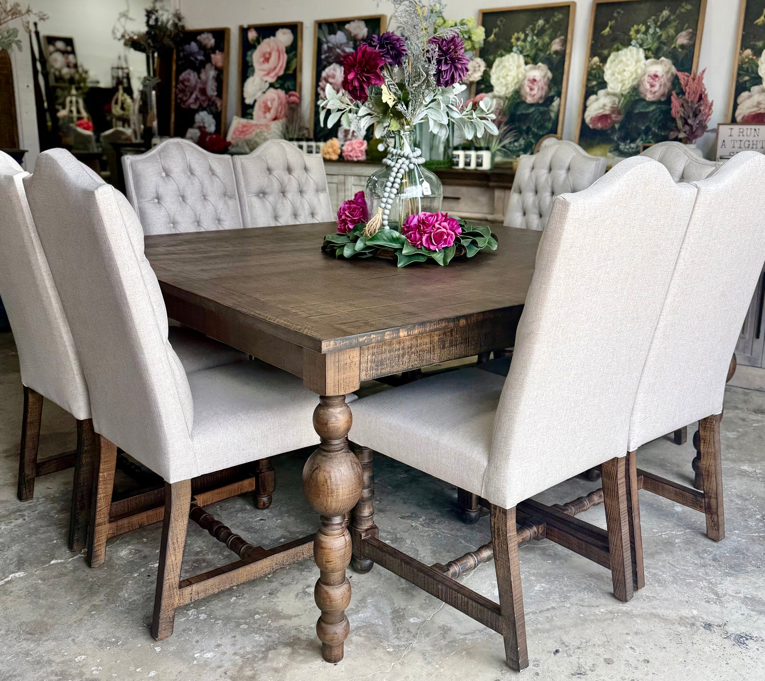 Sophie 66" Squared Dining Table Set With 8 Chairs-Honeywood™