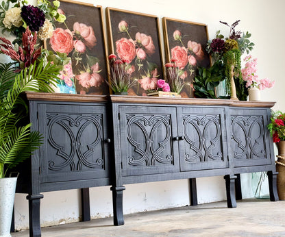Harper 108" Console-Black/Honeywood