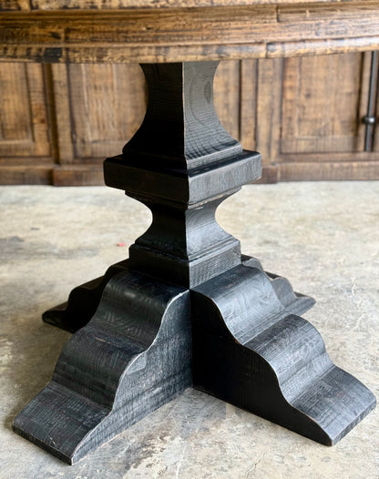 Callie 48" Round Table-Handrubbed Black/Honeywood