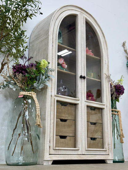 Avery Dome Vitrine-White Wheat/Cappuccino