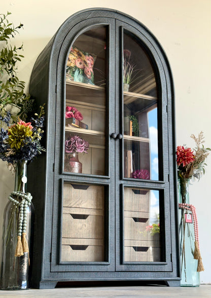 Avery Dome Vitrine-Blue Dusk/Cappuccino