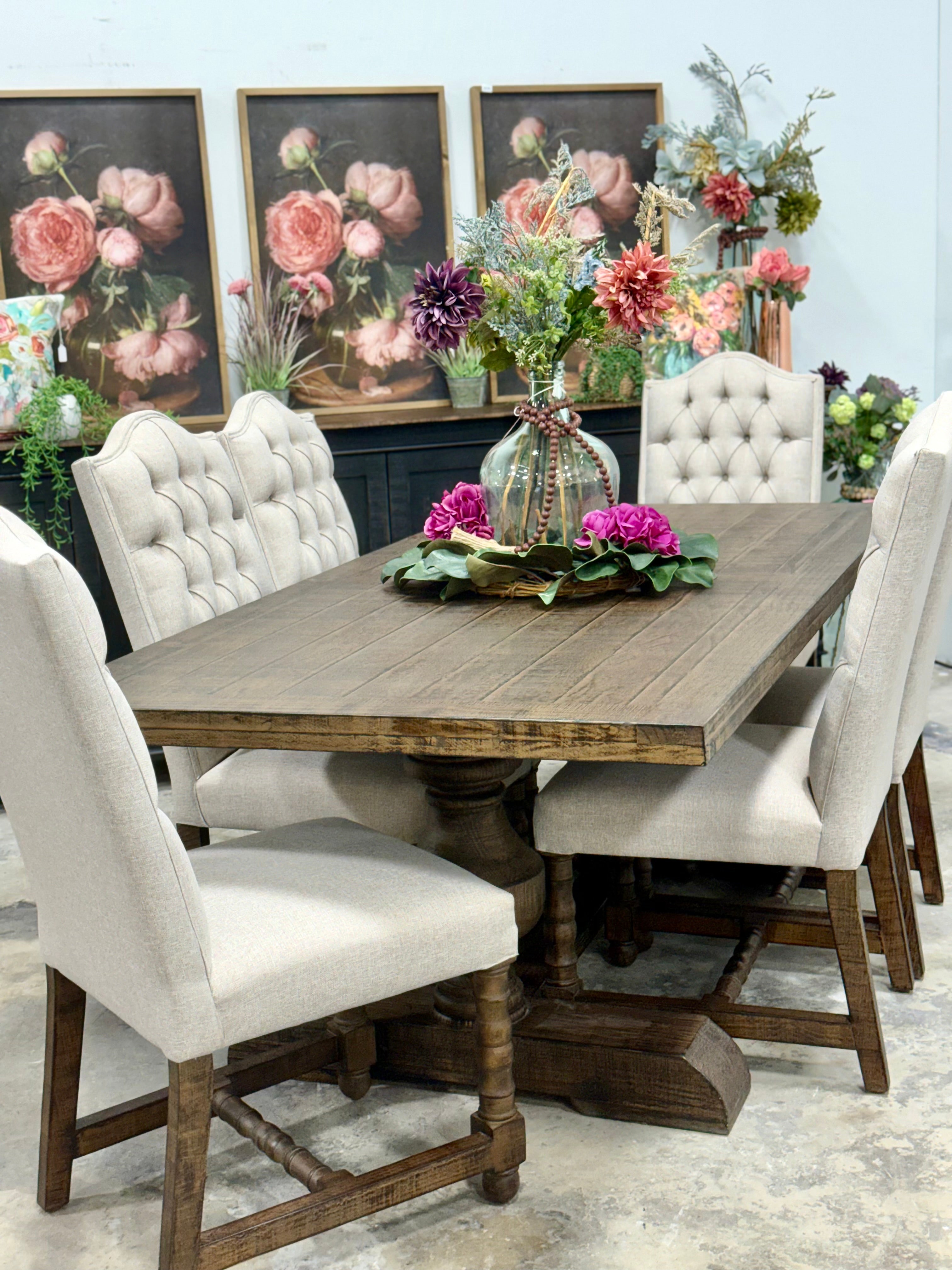 Hannah 7 Foot Dining Table Set With Chairs-Honeywood™