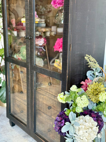 Melody Domed Vitrine- Handrubbed Black/Sparrow