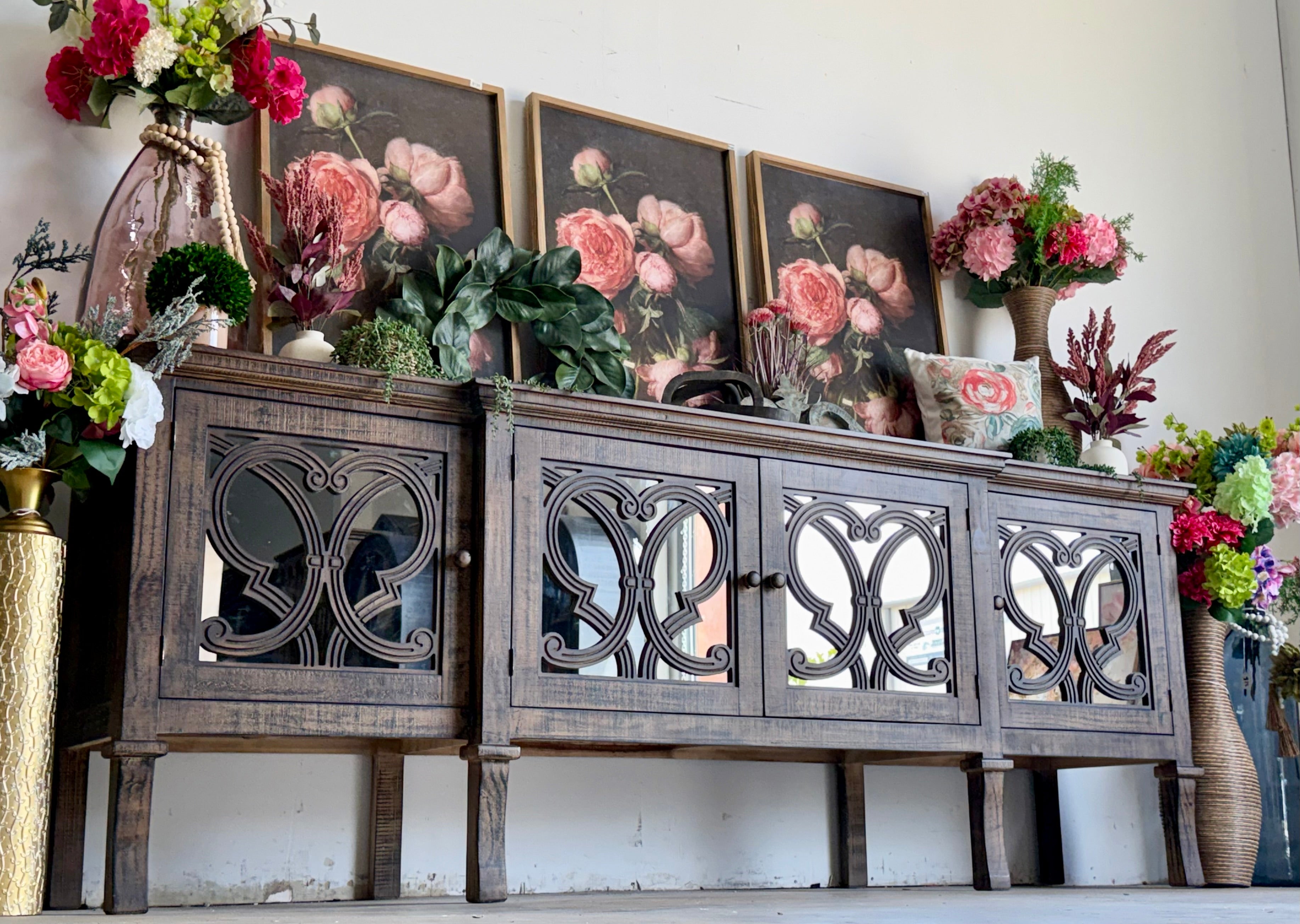 Harper 108" Mirrored Console-Honeywood