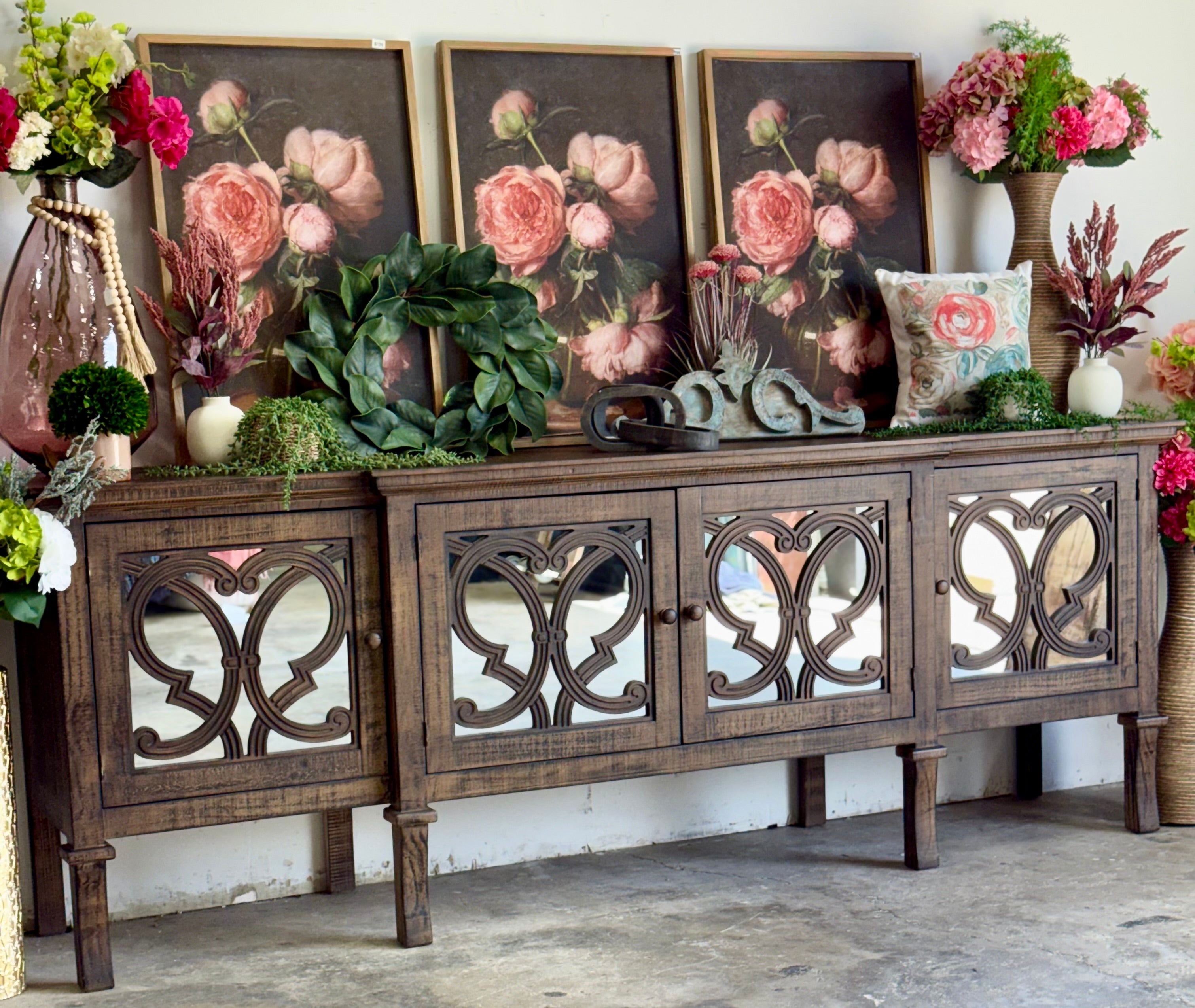 Harper 108" Mirrored Console-Honeywood